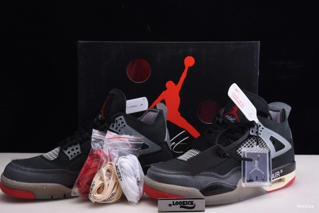 Rep TBK Off Retro 4 CV9388-001 Air Bred White Jordan x 0711